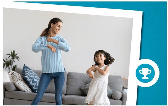 mom and daughter dancing